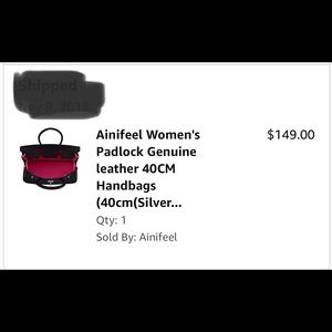 Ainifeel Women's Padlock Genuine leather 40CM Handbag